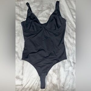 Black Deep V-Neck Bodysuit